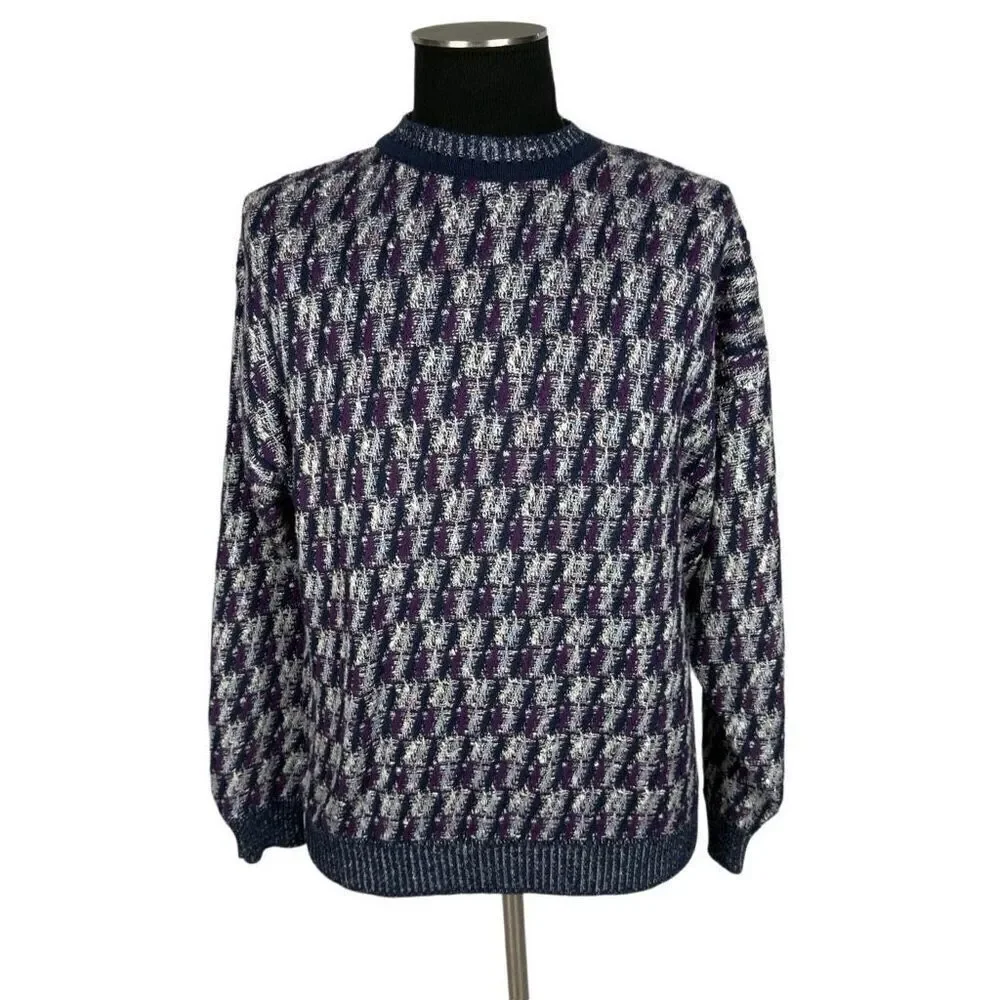Vintage 80’s Ellis Island Purple Cotton Blend‎ Crew Neck - Unisex XL